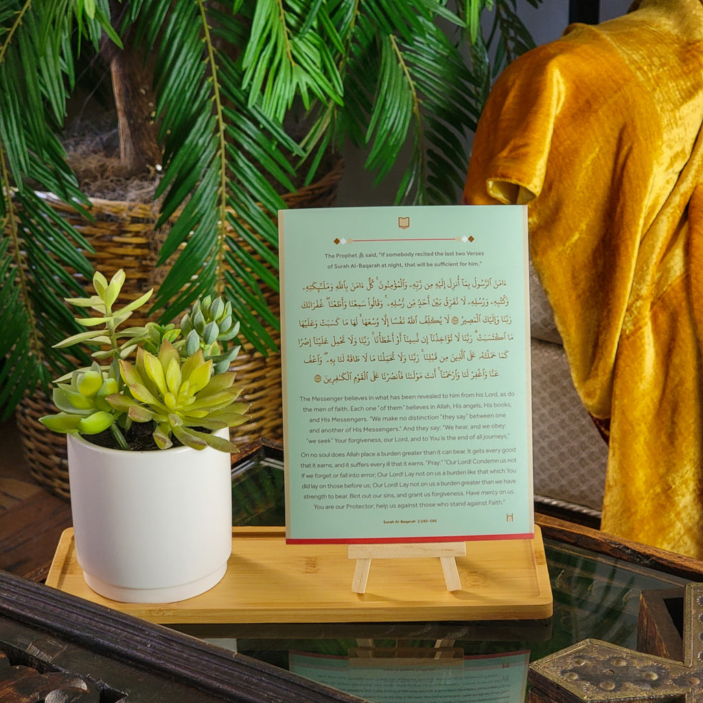 Add depth to your surroundings with Dua Magnets featuring the last 2 ayahs of Surah Al-Baqarah. These practical reminders of forgiveness are perfect for magnetic surfaces, offering daily spiritual enrichment and tranquility.