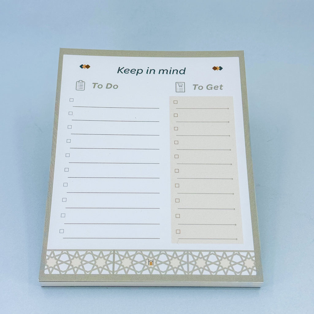 Stay organized with Hidayah Notepads, tailored for Muslims seeking structure in daily life. Featuring Islamic patterns, these pads offer 50 tear-off sheets for notes, checklists, and creative ideas at work, home, or on the go.