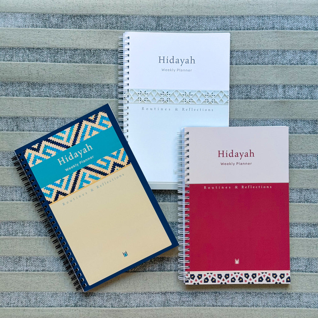 Boost productivity and spiritual growth with the Hidayah Weekly Planner. Open-dated, it helps plan daily tasks and achieve weekly goals effectively.